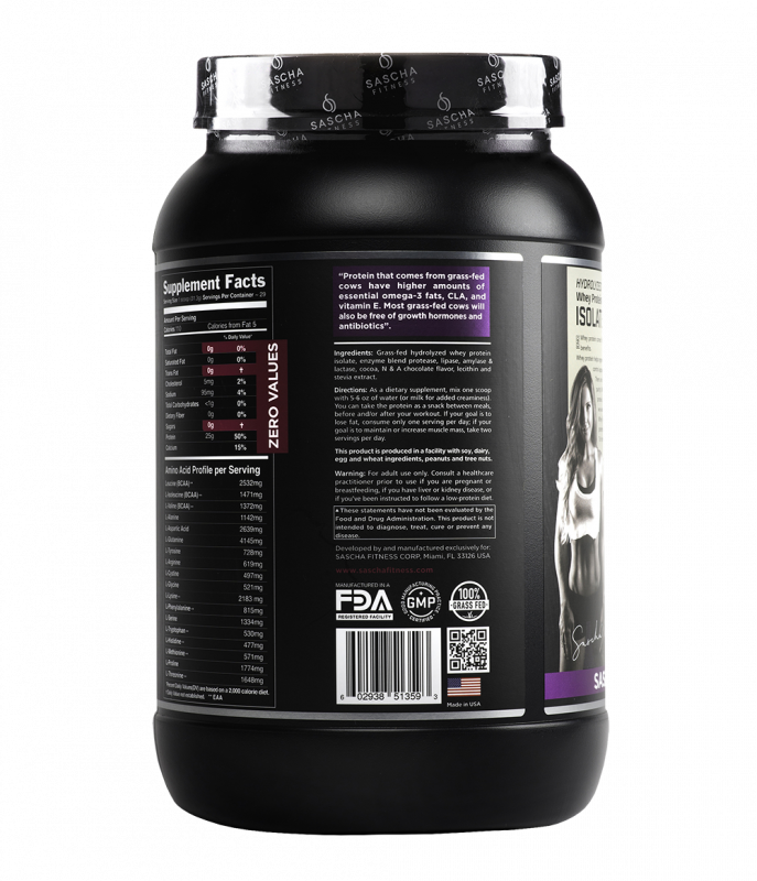 Sascha Fitness Proteína Hidrolizada sabor chocolate