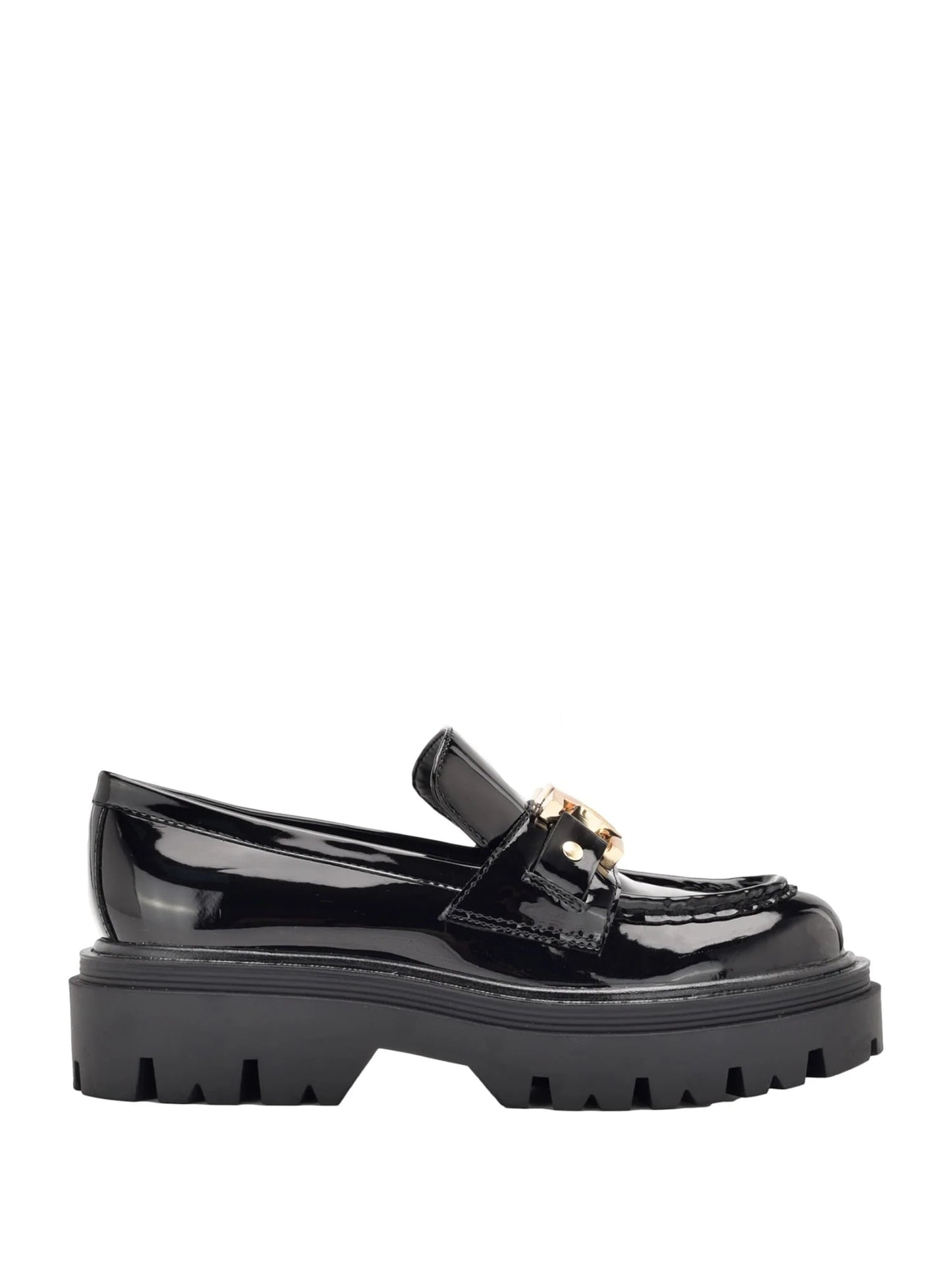 Guess Zapatos Mocasines Negros de Charol