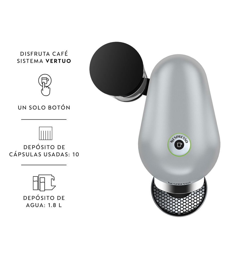 Nespresso Vertuo Plus Plata con capsulas de regalo y espumador de leche