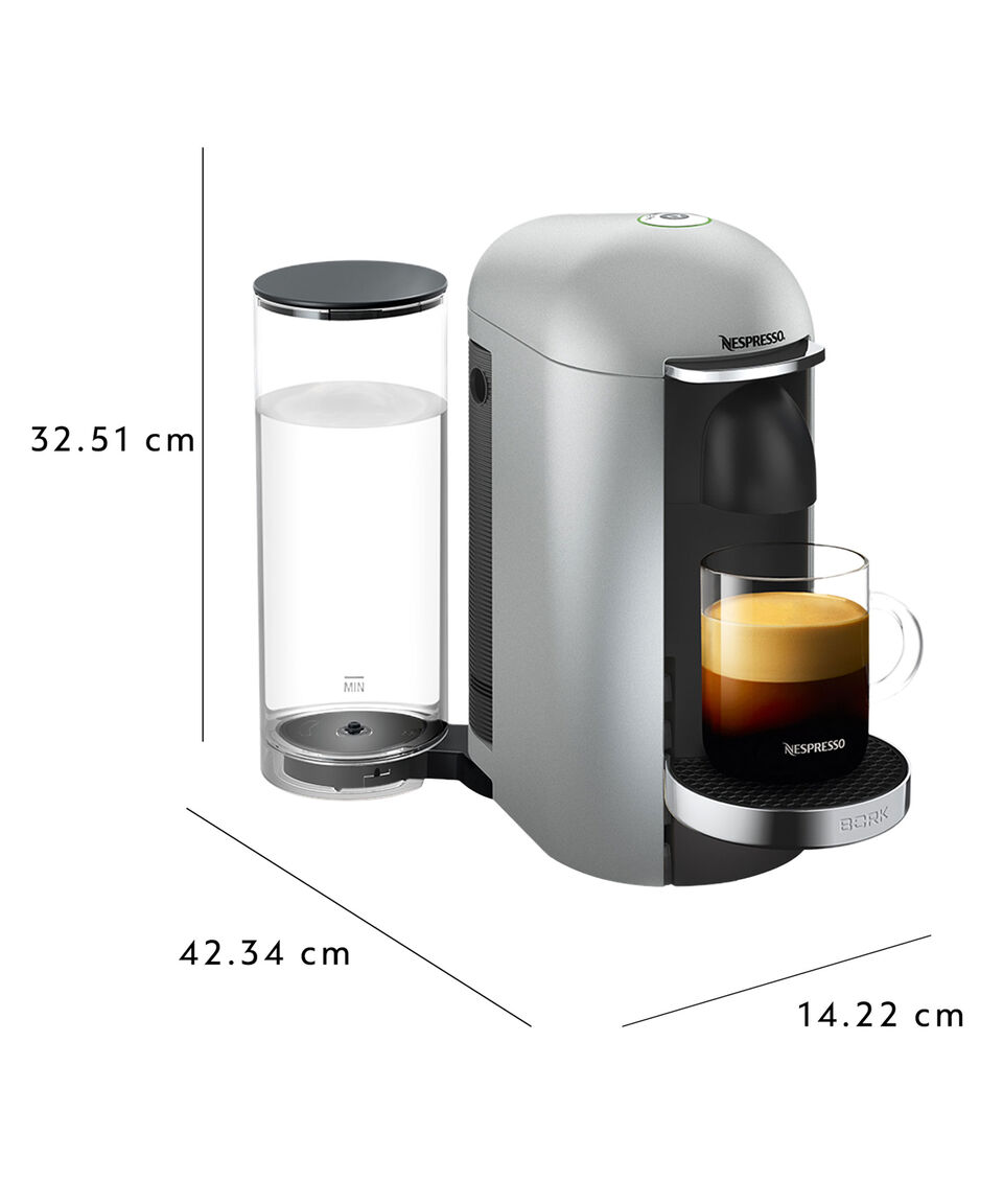 Nespresso Vertuo Plus Plata con capsulas de regalo y espumador de leche