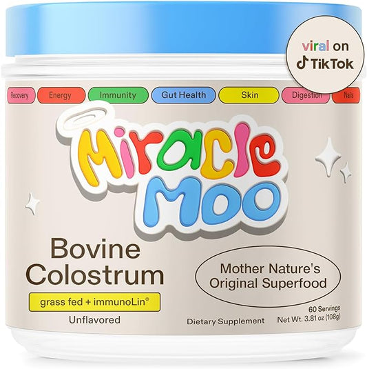 Miracle Moo calostro bovino sin sabor 60 tomas
