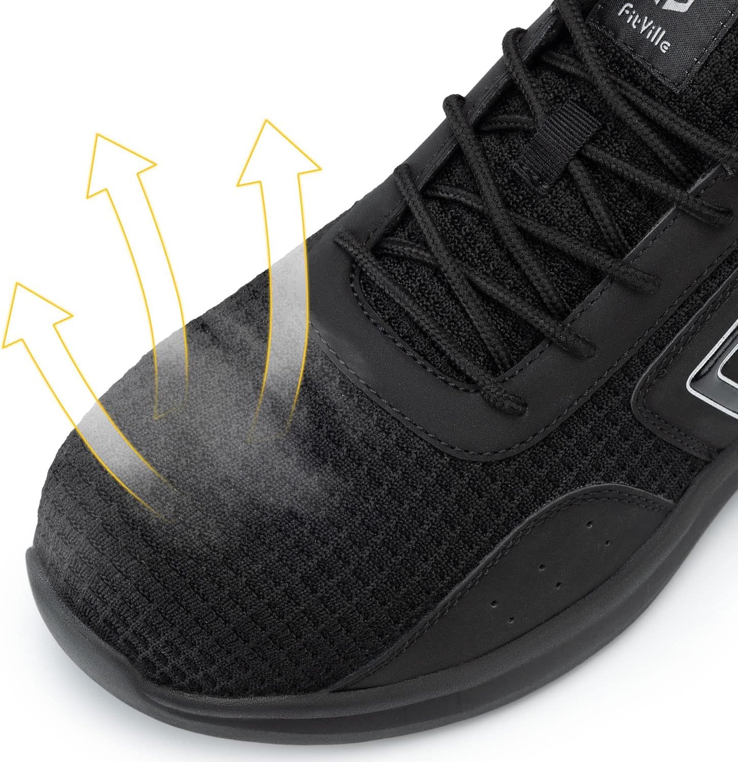 FitVille Tenis anchos con punta de acero para hombres