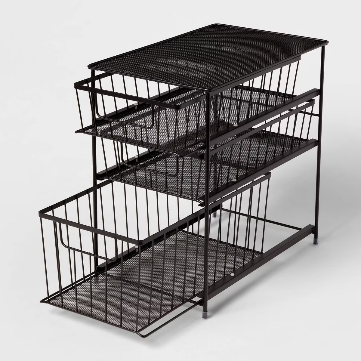 Organizador deslizante de 3 niveles, color negro