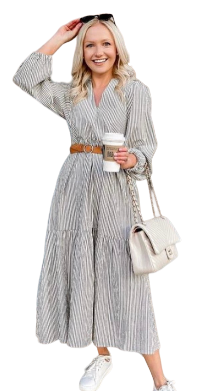 Maxi Vestido Estilo Boho Con Rayas Casual Y Elegante Target