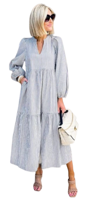 Maxi Vestido Estilo Boho Con Rayas Casual Y Elegante Target