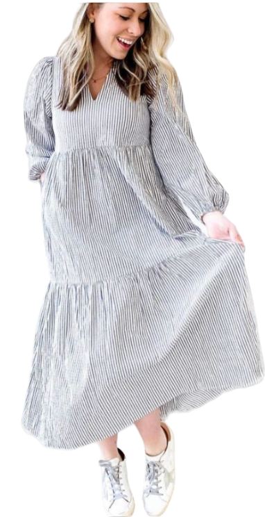 Maxi Vestido Estilo Boho Con Rayas Casual Y Elegante Target