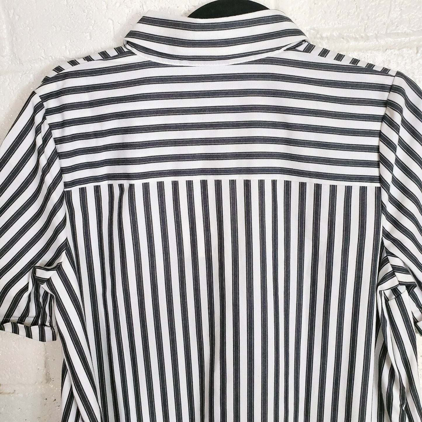 Vestido Camisero Casual Rayado De Botones Corte A