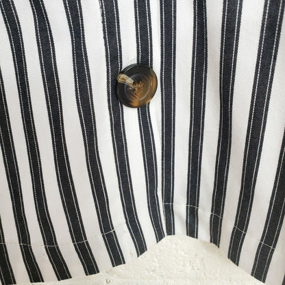 Vestido Camisero Casual Rayado De Botones Corte A