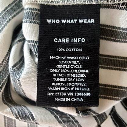 Vestido Camisero Casual Rayado De Botones Corte A