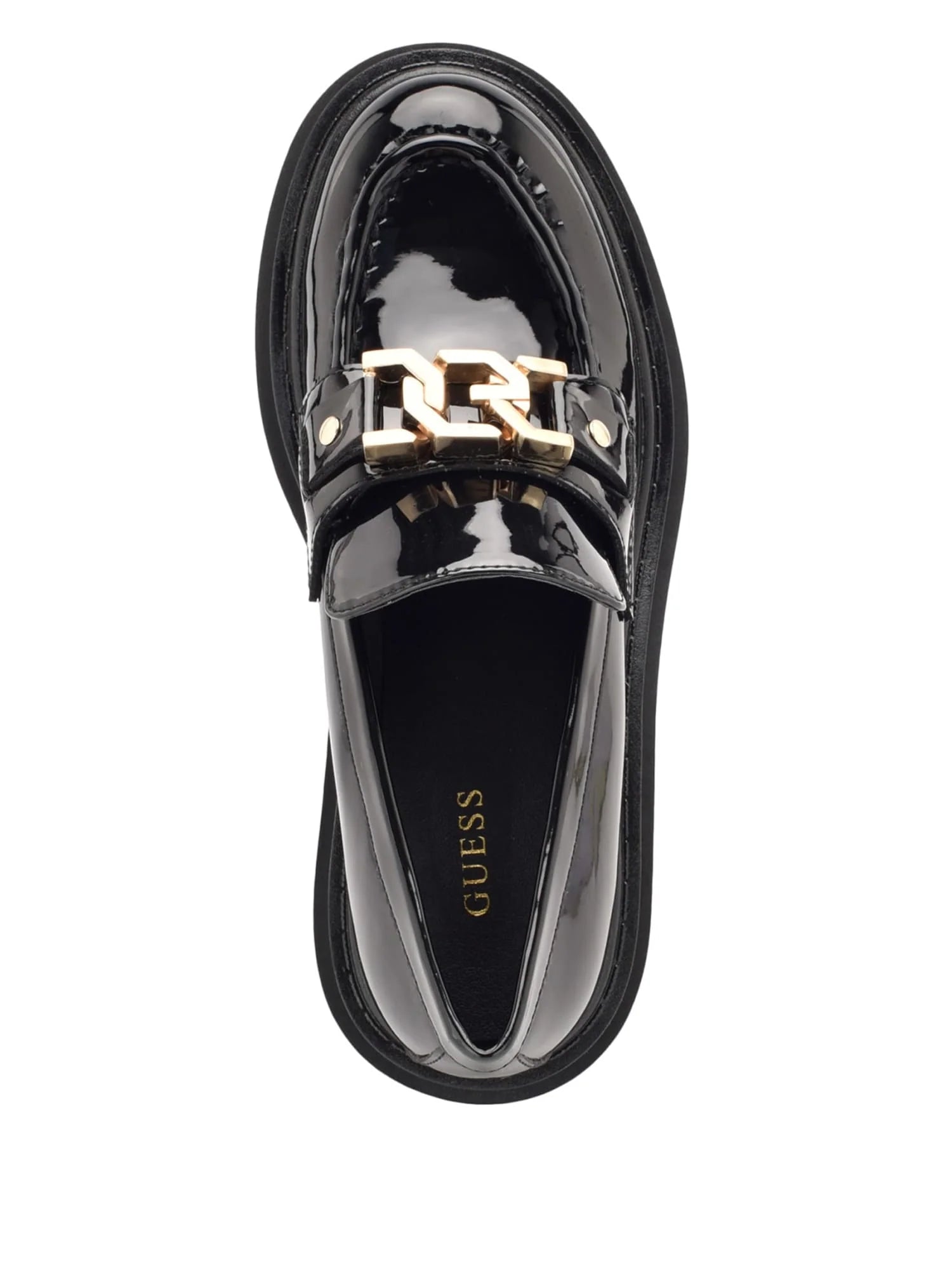 Zapatos Mocasines Guess Negros de Charol